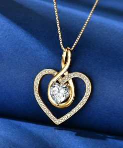 Alternative view of Rrjzz Sparkling Heart Shaped Necklace