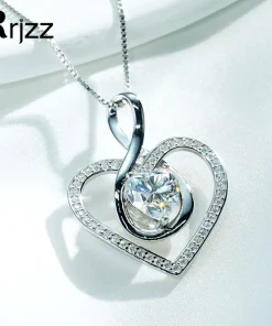 Rrjzz Sparkling Heart Shaped Necklace
