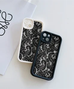 Alternative view of Sexy Lace Pattern Silicone Couple Phone Case For IPhone 17 14 15 16 Pro Max Plus 16E 12 13 Mini 17 Air Lens Protection Covers